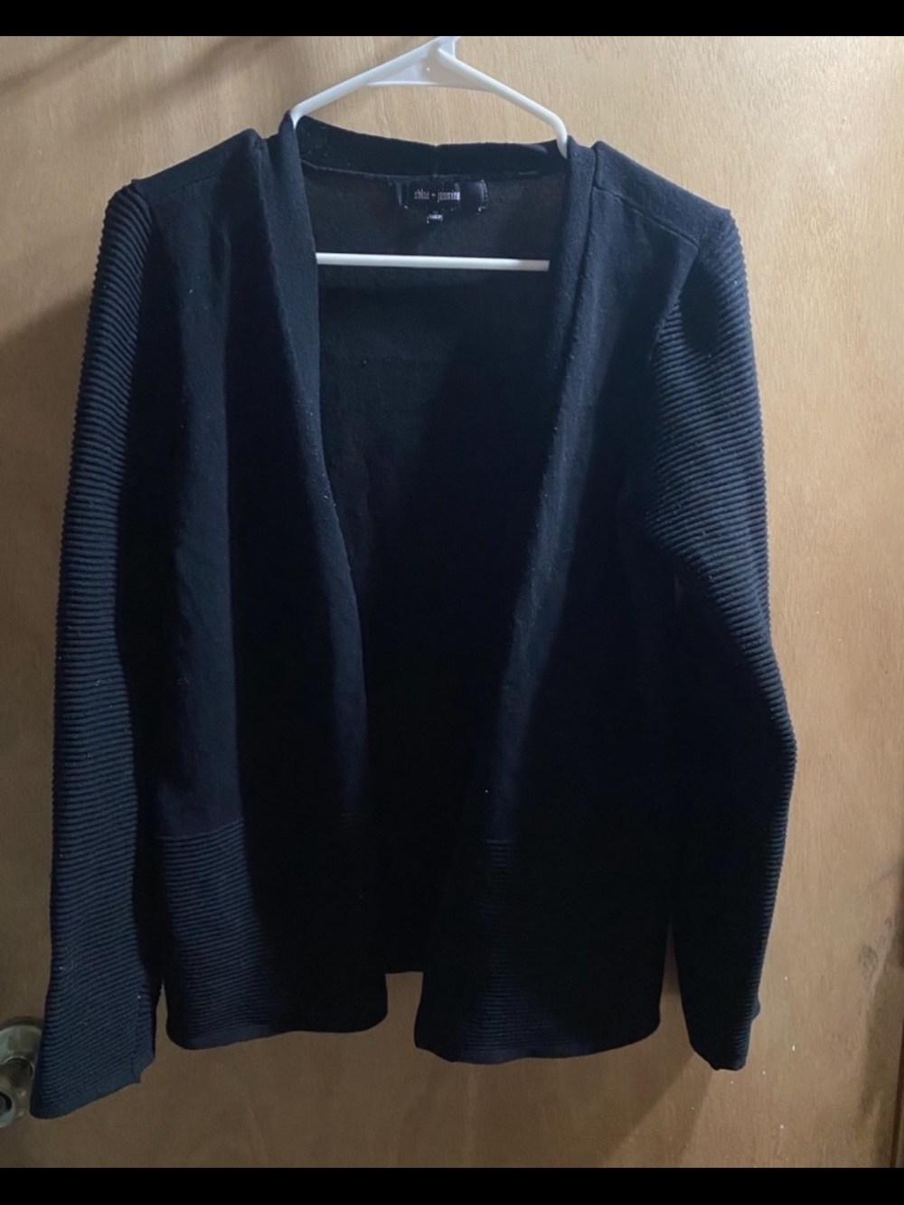 Chic Open-Front Black Women's Sweater Cardigan